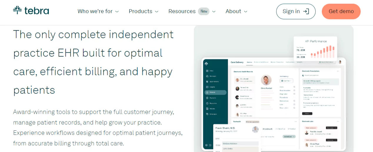 Tebra – Best For Growing Individual Therapists