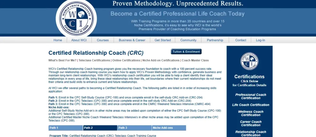World Coach Institute – Certified Relationship Coach (CRC)