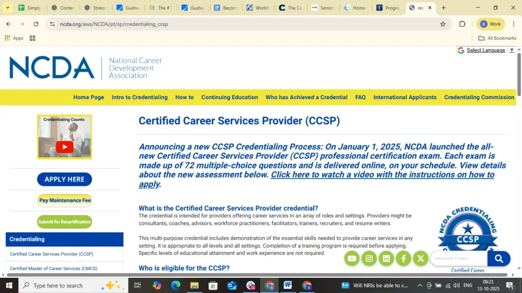 Certified Career Services Provider (CCSP) – NCDA