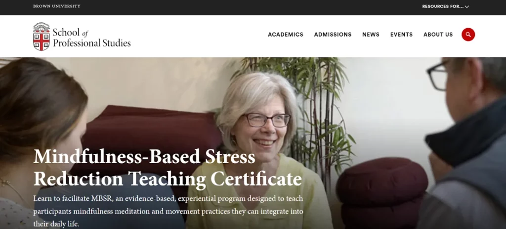 Mindfulness-Based Stress Reduction Teaching Certificate – Brown University