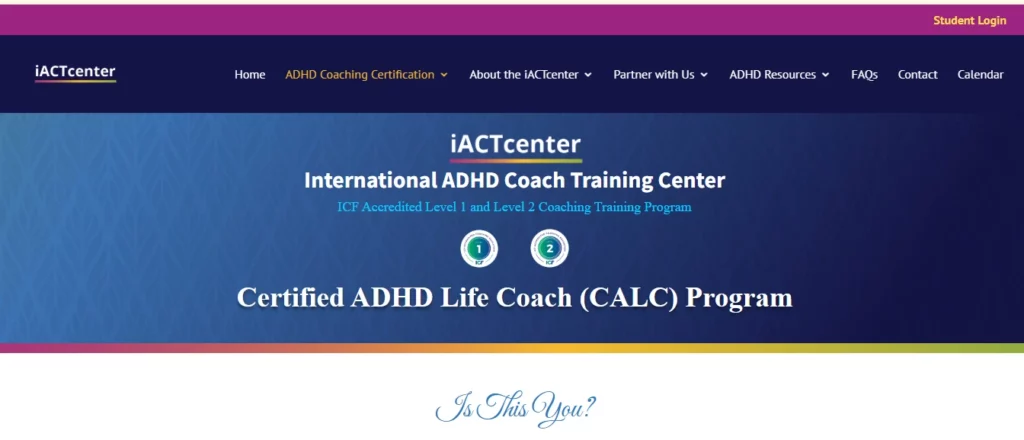 Certified ADHD Life Coach (CALC) – iACTcenter