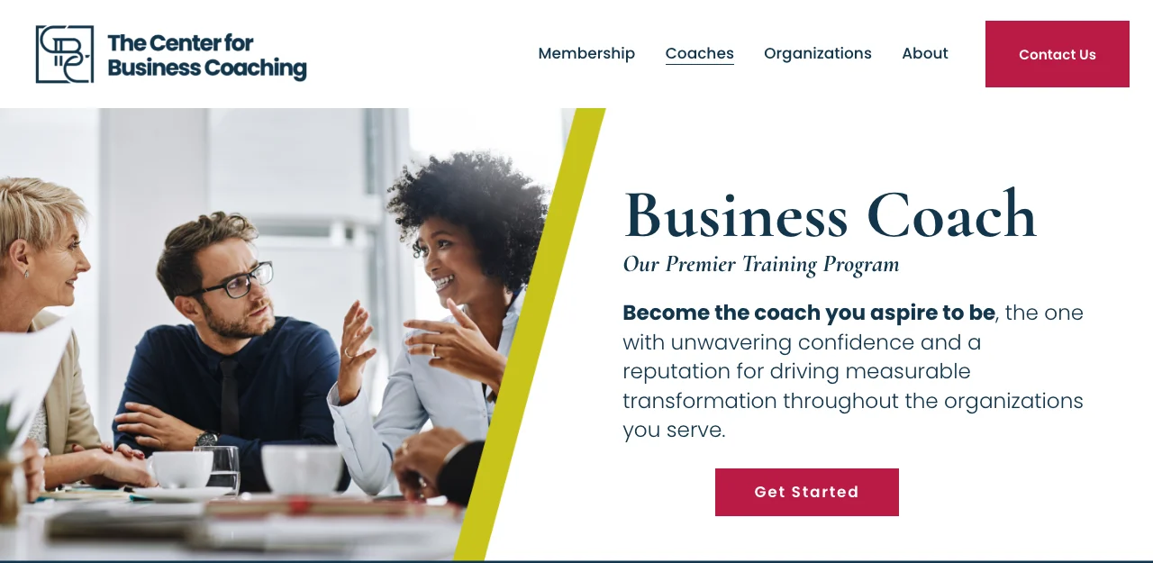 The Center for Business Coaching Business Coach training page.